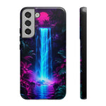 Neon Waterfall Jungle Night Vaporwave Art Tough Phone Case