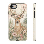 Deer Floral Antler Crown Art Tough Phone Case