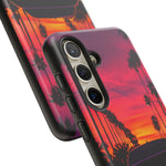 Matte Black Challenger Sunset Tough Phone Case - Palm Silhouette
