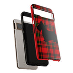 Scottish Terrier Silhouette Plaid Art Tough Phone Case