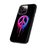 Glitch Peace Sign Phone Case, RGB Melt Digital Art Tough Cover, Gift