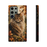 Maine Coon Forest King Watercolor Art Tough Cat Phone Case