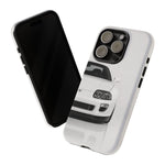 White MK4 Supra Phone Case, Retro 90s JDM Tough Cover for Car Enthusiasts