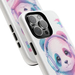 Pastel Panda Phone Case, Glitch Color Block Cover