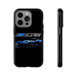 Blue C7 Z06 Sports Car Tough Phone Case Track Style Cover Gift