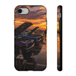 Muscle Car Meet Phone Case, Golden Hour Cars Coffee Tough Cover