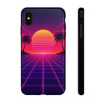 Classic Grid Sunset Vaporwave Art Tough Phone Case