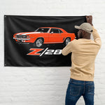 1969 Camaro Z28 RS Wall Flag Banner 34x56 Hugger Orange 302 Muscle Car