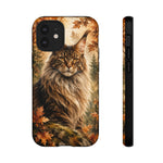 Maine Coon Forest King Watercolor Art Tough Cat Phone Case