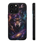 Cosmic Wolf Phone Case, Galaxy Nebula Portrait Tough Cover, Gift