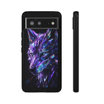 Holographic Wolf Phone Case, Fractured Prism Iridescent Cover