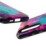 Neon Flamingo Pool Vaporwave Art Tough Phone Case