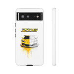 Z06 Corvette Phone Case, Yellow Sketch Reveal Chrome Cover