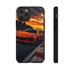 Orange C8 Z06 Flat Plane V8 Speed Art Tough Phone Case
