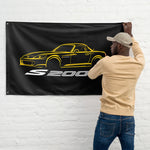 S2000 AP1 AP2 Wall Flag Banner 34x56 JDM Sports Car Garage Decor Yellow