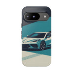 Retro Teal Sports Car C8 phone case | Tough Cases