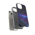 Retro Neon Mountains Phone Case | Vaporwave Galaxy Landscape