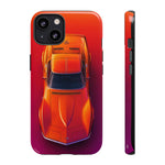 C3 Corvette Phone Case, Orange Top-Down Duotone Gradient Cover