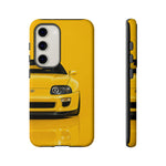 Yellow Supra Phone Case, MK4 90s JDM Legend Tough Protective Cover for Men
