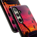 Matte Black Challenger Sunset Tough Phone Case - Palm Silhouette