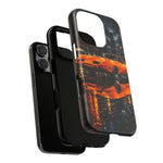 Orange Daytona Phone Case, Rainy City Night Muscle Car Tough Cover