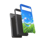 Bubbles Over Grass phone case | Tough Cover
