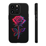 Glitch Rose Neon Phone Case Vaporwave Tough Cover