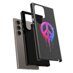 Glitch Peace Sign Phone Case, RGB Melt Digital Art Tough Cover, Gift