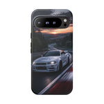 Skyline GT-R R34 White Nurburgring Speed Art Tough Phone Case