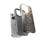 Autumn Temple Steps phone case | Japanese watercolor landscape cover