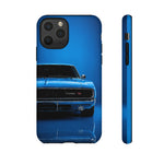Muscle Car Phone Case Blue 68 Charger RT, Retro Tough Cover for Men