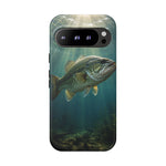Largemouth Bass Phone Case, Sunlit Underwater Tough Cover, Gift