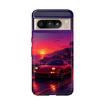 FD RX-7 Retro Sunset Sports Car Tough Case | Neon Vaporwave Beach Drive