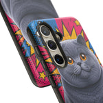 British Shorthair Round Pop Art Tough Phone Case