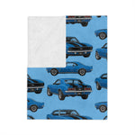 1967 Camaro SS Marina Blue Throw Blanket Classic Muscle Car Gift