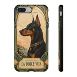 Doberman Art Deco 'La Dolce Vita' Phone Case | Vintage Dog Design
