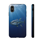 Yellowfin Tuna Phone Case, Deep Blue Water Tough Cover, Gift