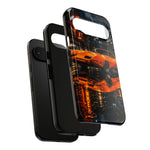 Orange Daytona Phone Case, Rainy City Night Muscle Car Tough Cover