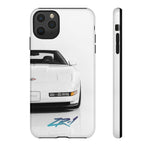 White C4 ZR1 Front View phone case | Car Print Tough Cover for Corvette Owners