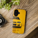 Yellow Skyline Phone Case, R34 GTR 90s JDM Legend Tough Cover for Men Gift