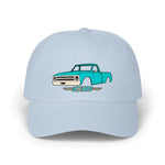 1968 Chevy C10 Dad Hat Classic Truck Cap Adjustable Strap Teal Short Bed