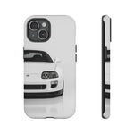 White MK4 Supra Phone Case, Retro 90s JDM Tough Cover for Car Enthusiasts