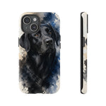 Black Lab Watercolor Art Tough Phone Case - Dog Portrait