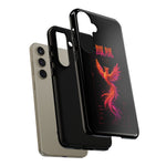 Glitch Phoenix Rising Art Tough Phone Case - Orange Pink Neon