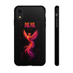 Glitch Phoenix Rising Art Tough Phone Case - Orange Pink Neon