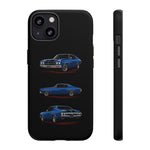 1970 Chevelle SS Phone Case Blue, Three-View Vector Tough Cover