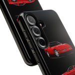 C4 Corvette Art Phone Case Red, Three-View Vector Cover, Gift