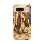 Guilty Basset Hound Phone Case, Muddy Watercolor Art Cover