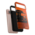 Orange Mustang Art Phone Case, GT500 American Muscle Car Tough Cover for Male