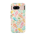Watercolor Flip Flops pattern Tough Case | Beach Shells Phone Cover